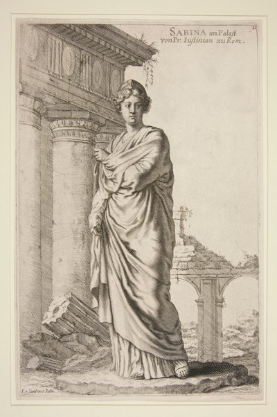 Sabina en el palacio del Pr. Justiniano en Roma de Joachim von Sandrart