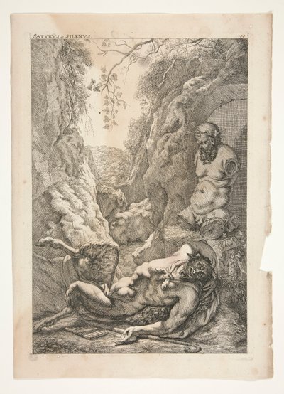 Sátiro y Silenos, de Ancient Sculptures Admired de Joachim von Sandrart