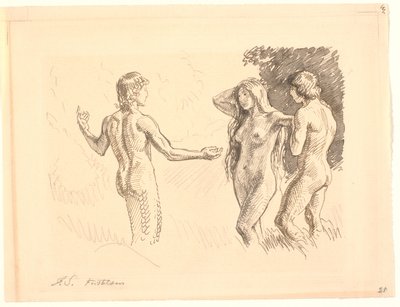Adán y Eva tentados por la serpiente de Joakim Frederik Skovgaard