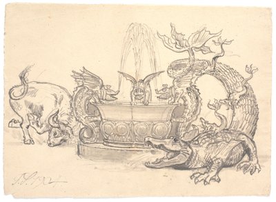 La lucha por la fuente del dragón de Joakim Frederik Skovgaard