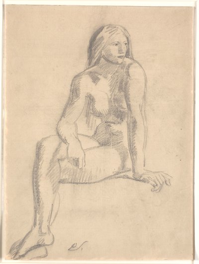 Mujer joven desnuda sentada de Joakim Frederik Skovgaard