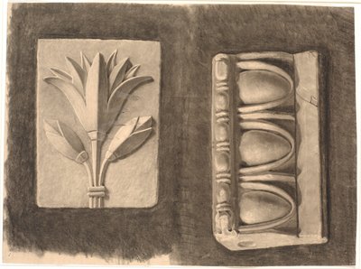 Dibujo después de yeso. Dos fragmentos ornamentales de Joakim Frederik Skovgaard