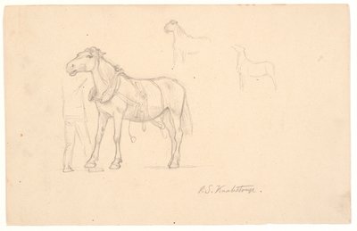 Tres estudios de un caballo de Joakim Frederik Skovgaard