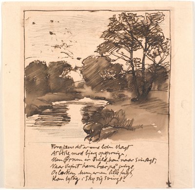 Boceto para el arroyo de Joakim Frederik Skovgaard