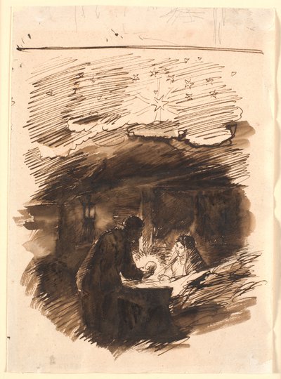 Boceto para "Nochebuena" de Joakim Frederik Skovgaard
