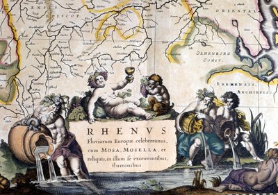 Alegoría del Rin en “Atlas Novus” de Joan Blaeu