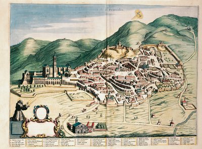 Mapa de Asís, del Theatrum civitatum et admirandorum Italiae de Joan Blaeu