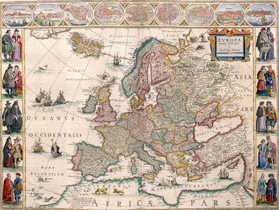 Mapa de Europa del Atlas Blaeu de Joan Blaeu