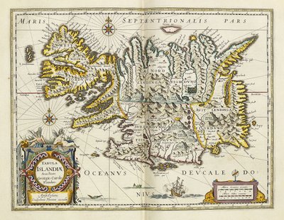 Mapa de Islandia, de "Atlas Maior Sive Cosmographia Blaviana" de Joan Blaeu
