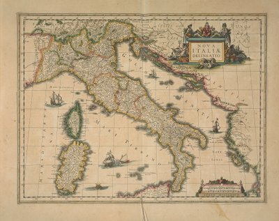 Mapa de Italia de Joan Blaeu
