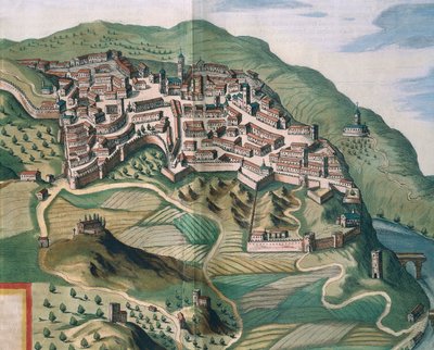 Mapa de Narni de Theatrum civitatum et admirandorum Italiae, grabado de Joan Blaeu