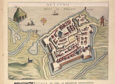 Mapa de Nettuno, del Theatrum civitatum et admirandorum Italiae de Joan Blaeu