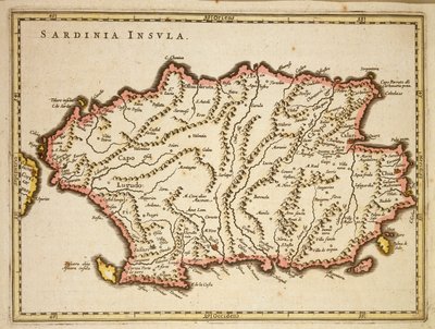Mapa de la región de Cerdeña de Joan Blaeu