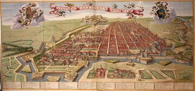 Mapa de Turín por Joan Blaeu, de Theatrum Sabaudiae de Joan Blaeu