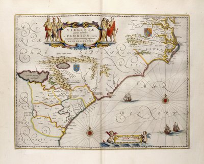 Mapa de Virginia y Florida, 1667 de Joan Blaeu