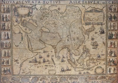 Nova  Acurata Totius Asiae Tabula, auct G. Blaeu, c.1673 (grabado coloreado) de Joan Blaeu
