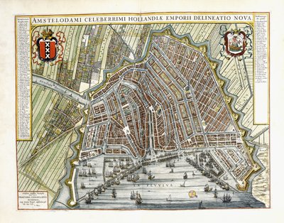 Plano y vista de las ciudades y edificios de Holanda y los Países Bajos, 1649 de Joan Blaeu