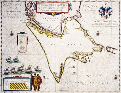 Tabula Magellanica : mapa del estrecho de Magallanes de Joan Blaeu