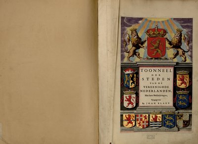 El mapa de los estados de los Países Bajos de la Unión Europea, con sus respectivas descripciones de Joan Blaeu
