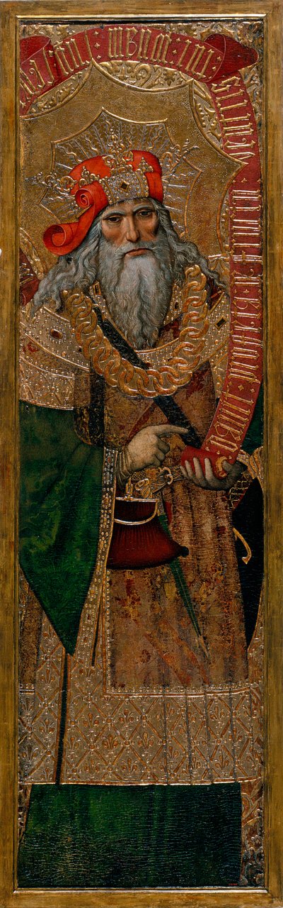 David - Pintura de Joan Gasco (activo 1500-1529) - c. 1500 - Témpera sobre tabla - 210,8x60 - Museu Nacional d