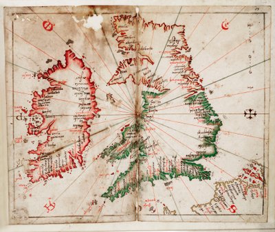 Gran Bretaña e Irlanda, c.1550 (vitela) de Joan Martines