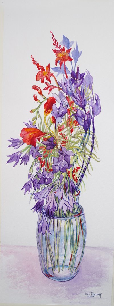 Agapantha companulatus y Crocosmia, 2015 de Joan Thewsey