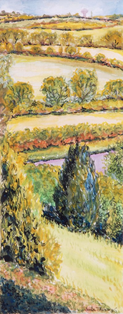 Paisaje de Suffolk, vista desde la ventana delantera, 2000 de Joan Thewsey