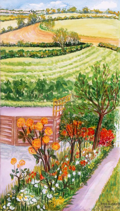 El jardín de la cabaña y vista más allá, 2000 de Joan Thewsey