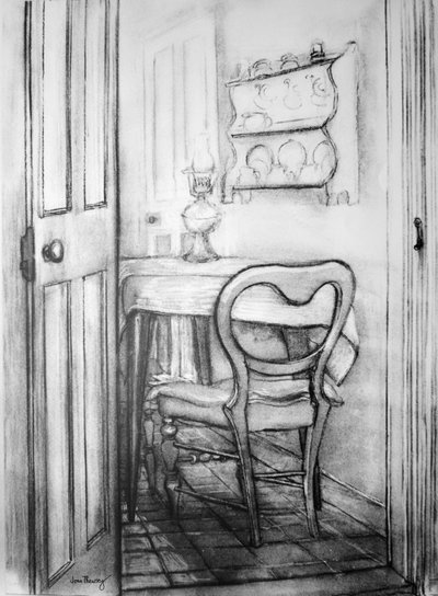 La cocina de la cabaña, 1975 de Joan Thewsey