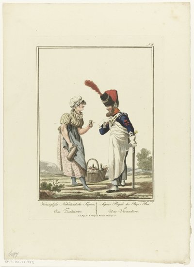 Exprimidor en un edulcorante Royal Dutch Sapeur y una dulce dama (título sobre objeto) Uniformes y disfraces (título de la serie) de Joannes Bemme