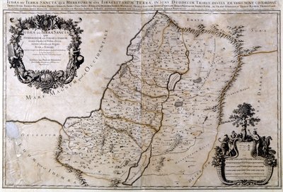Mapa geográfico histórico de Palestina. Jansson Atlas de Joannes Jansson