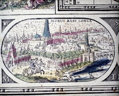 Representación de las Siete Maravillas de la Antigüedad: los Jardines de Babilonia. en el Atlas de Jansson Jannsonius impreso en Ámsterdam en 1630 de Joannes Jansson