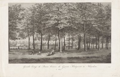 Vista del Baan en Haarlem El Baan fuera de Groot Houtpoort en Haarlem en 1809 (título sobre el objeto) de Joannes Pieter Visser Bender