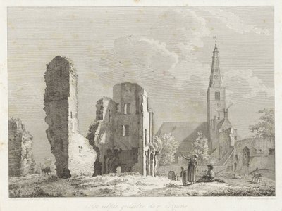 Ruinas de la abadía en Rijnsburg La misma parte de la Ruina (título sobre objeto) de Joannes Pieter Visser Bender