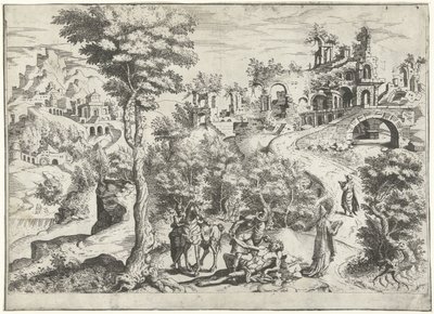 Paisaje con el Buen Samaritano de Joannes van Doetechum (I) (attributed to)