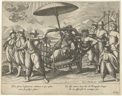 Portugués en silla de manos de Joannes van Doetechum (I)
