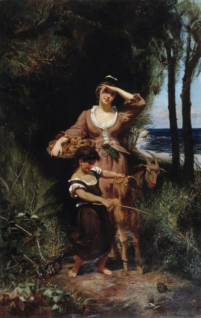 Chevrere junto al mar Pintura de Joanny Rave (1827-1882) Dim. 219x139 cm. Mención obligatoria: Colección fondation regards de Provence, Marsella de Joanny Rave