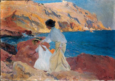 Clotilde y Elena en las Rocas, Jávea, 1905 de Joaquín Sorolla