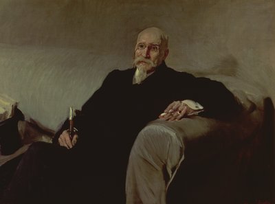 Retrato de José Echegaray y Eizaguire (1832-1916) Matemático y dramaturgo español de Joaquin Sorolla y Bastida