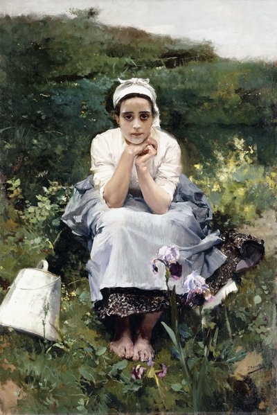 La lechera, c.1890 de Joaquín Sorolla