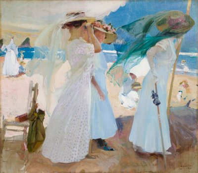 Bajo el Toldo, Zarautz de Joaquin Sorolla y Bastida