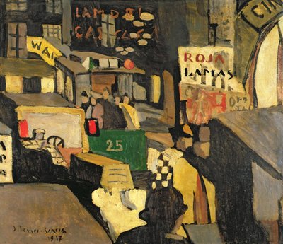 Escena callejera de Barcelona de Joaquin Torres Garcia