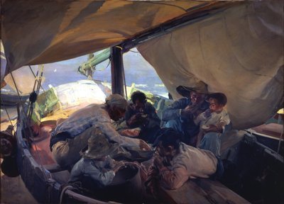 Comida en la barca de Joaquín Sorolla