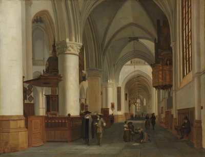 Interior de la iglesia de San Bavón en Haarlem de Job Adriaensz Berckheyde