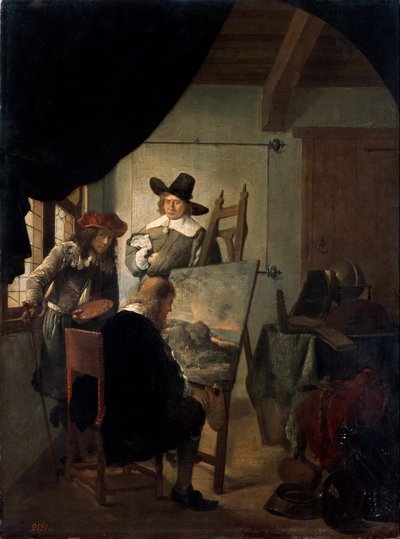 Visita en el taller de un artista de Job Adriaensz Berckheyde