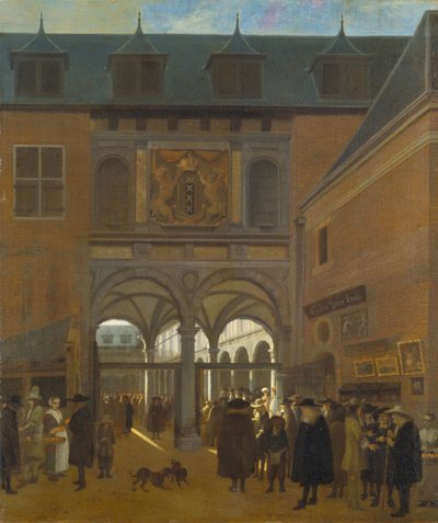 La Bolsa de Amsterdam, c.1675-80 (óleo sobre lienzo) de Job Berckheyde