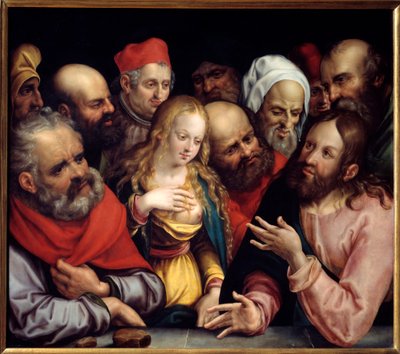 Cristo y la mujer adulta Pintura sobre cartón de Jobst Harrich (1580-1617) 1617 Sol. 0,73x0,84 m de Jobst Harrich