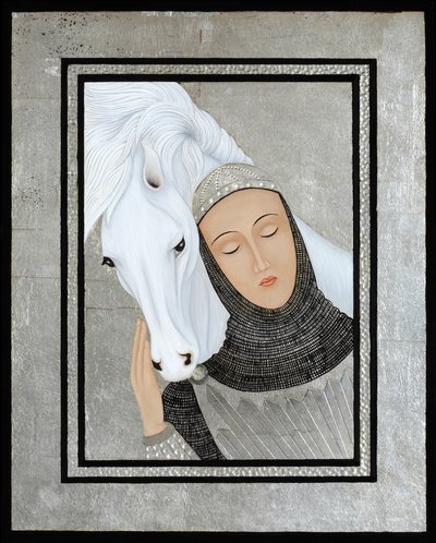 Joan Gathers Strength, 2017 (temple al huevo y y plata de ley sobre madera) de Jodi Simmons