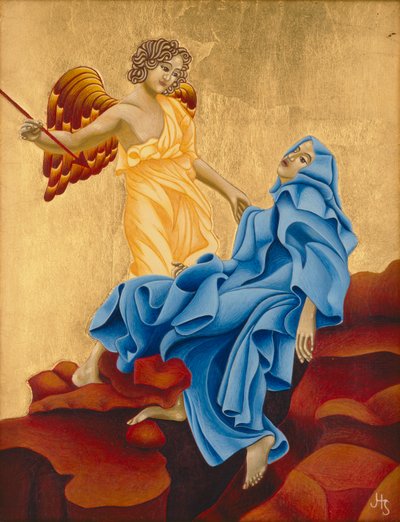 Santa Teresa de Ávila, 2004 (temple al huevo y oro de 24 quilates sobre madera) de Jodi Simmons