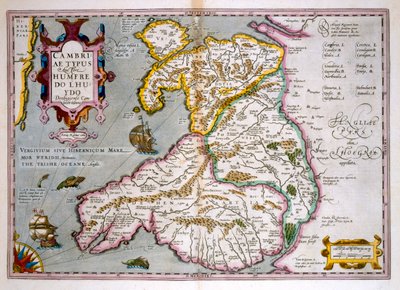 Mapa de Gales, publicado c.1630 de Jodocus Hondius